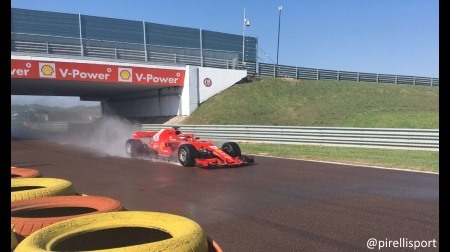 フェラーリがピレリF1ウェットタイヤ開発テスト＠フィオラノ