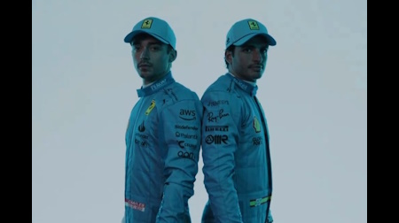 フェラーリのF1マイアミGP向けライトブルーレーシングスーツ