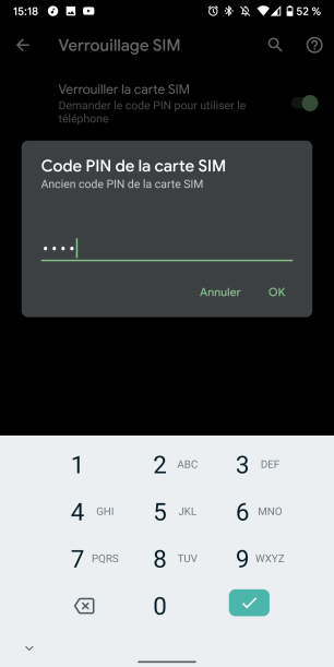 Changer code PIN android 4