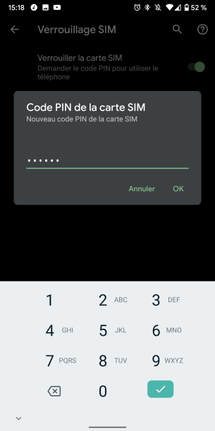 Changer code PIN android 5