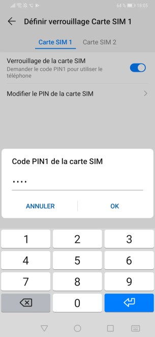 changer code pin huawei 6