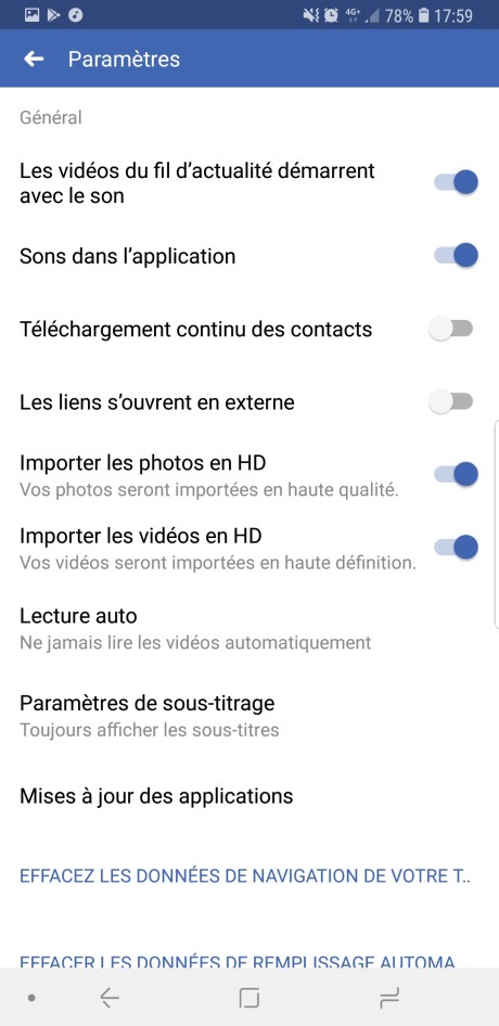 Facebook lecture vidéo