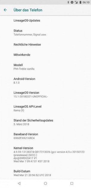 Samsung Galaxy S9 LineageOS 151