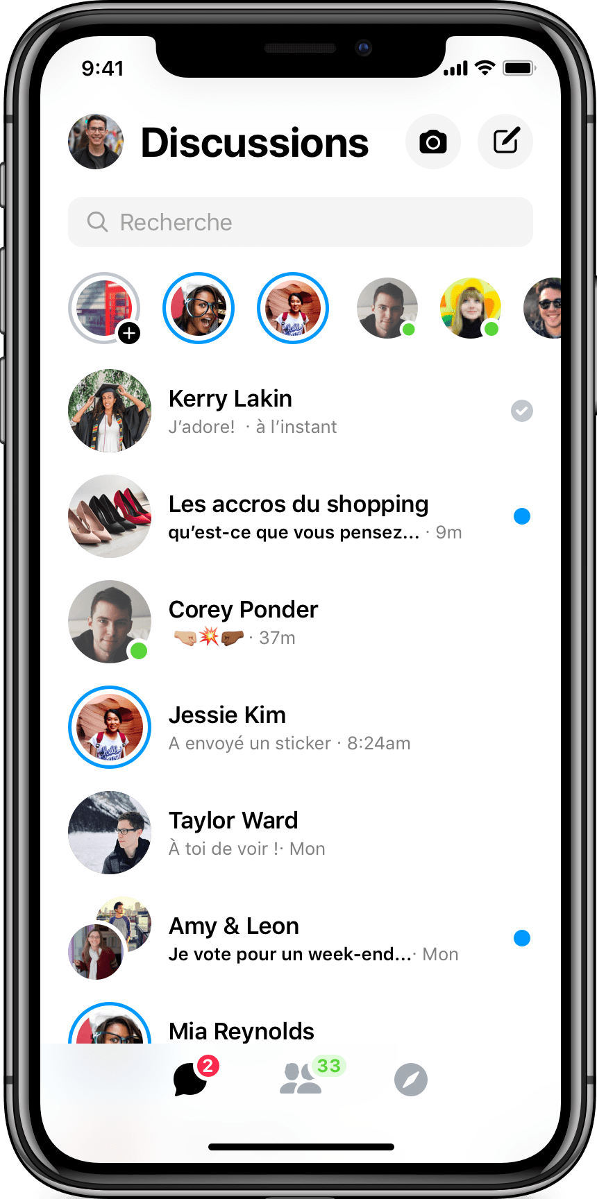 Messenger 4 - Chat tab- iOS FR