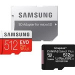 MicroSD 512 Go Kingston et Samsung