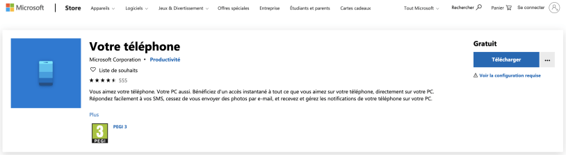 Téléchargez et installez l'application sur le Microsoft Store...