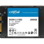 Moins de 10 centimes le Go pour le SSD Crucial BX500 d’une capacité de 2 To