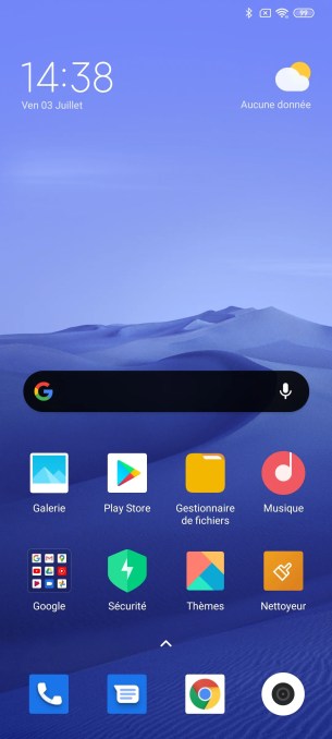 L'interface du Mi 10 Lite est propre