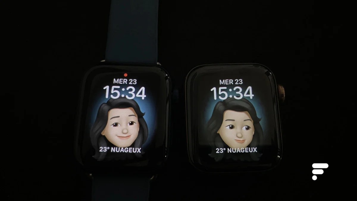 De gauche à droite : l'Apple Watch Series 6 et l'Apple Watch Series 5 // Source : Frandroid