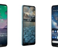 De gauche à droite : les Nokia 3.4, Nokia 2.4 et Nokia 8.3 5G