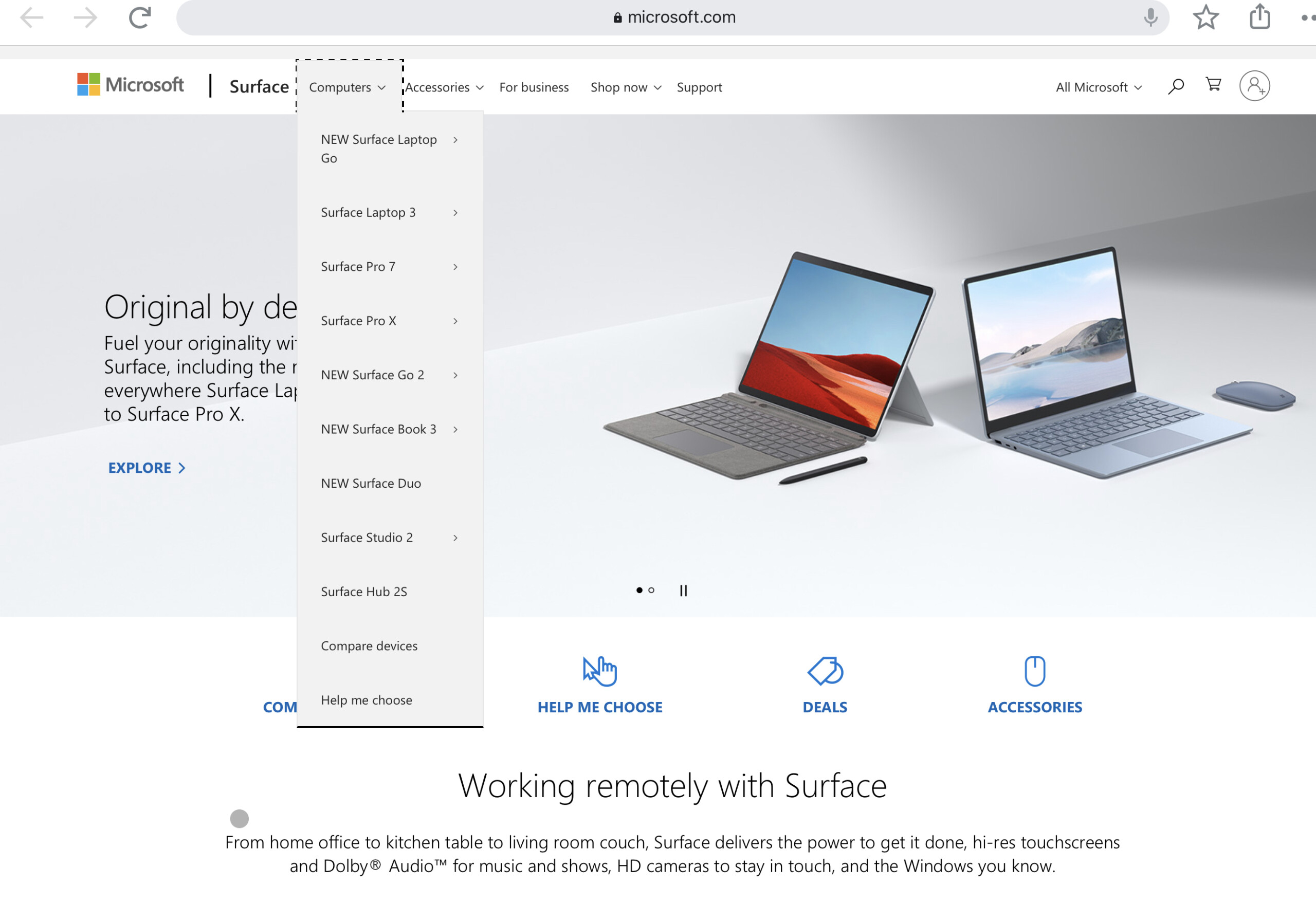 Plus de trace de Surface Neo sur le site de Microsoft en octobre 2020