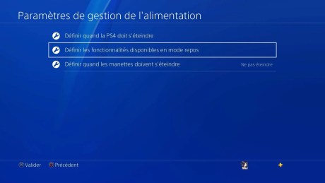 Playstation 4 PS4 stockage données  gestion alimentation