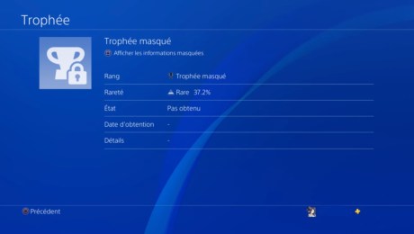 Playstation trophees masques PS4