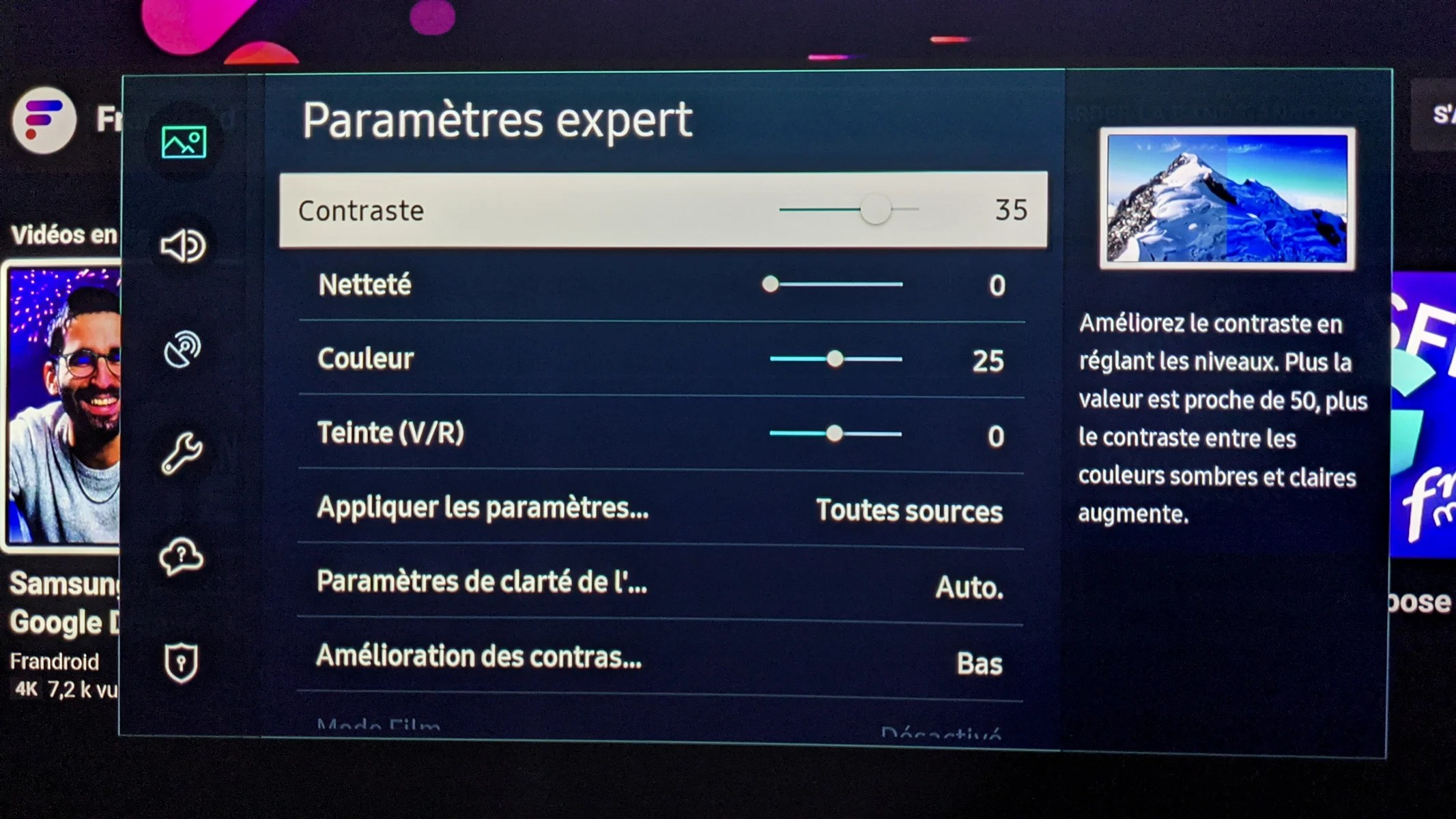 Les paramètres "expert" pour l'image