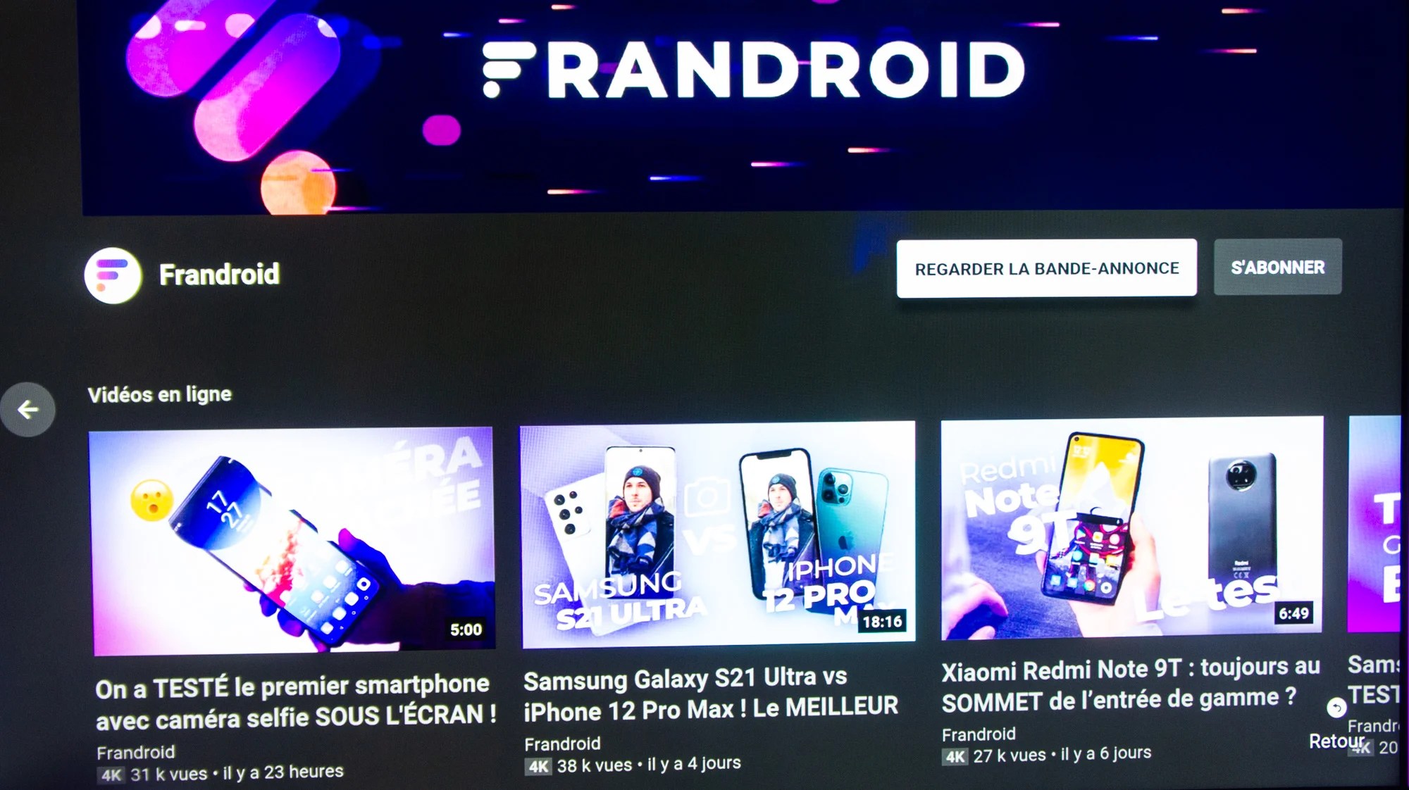 Frandroid sur YouTube
