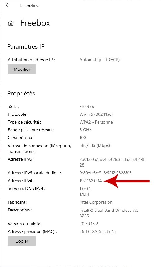 Comment connaitre son adresse IP sur un PC Windows 10 03