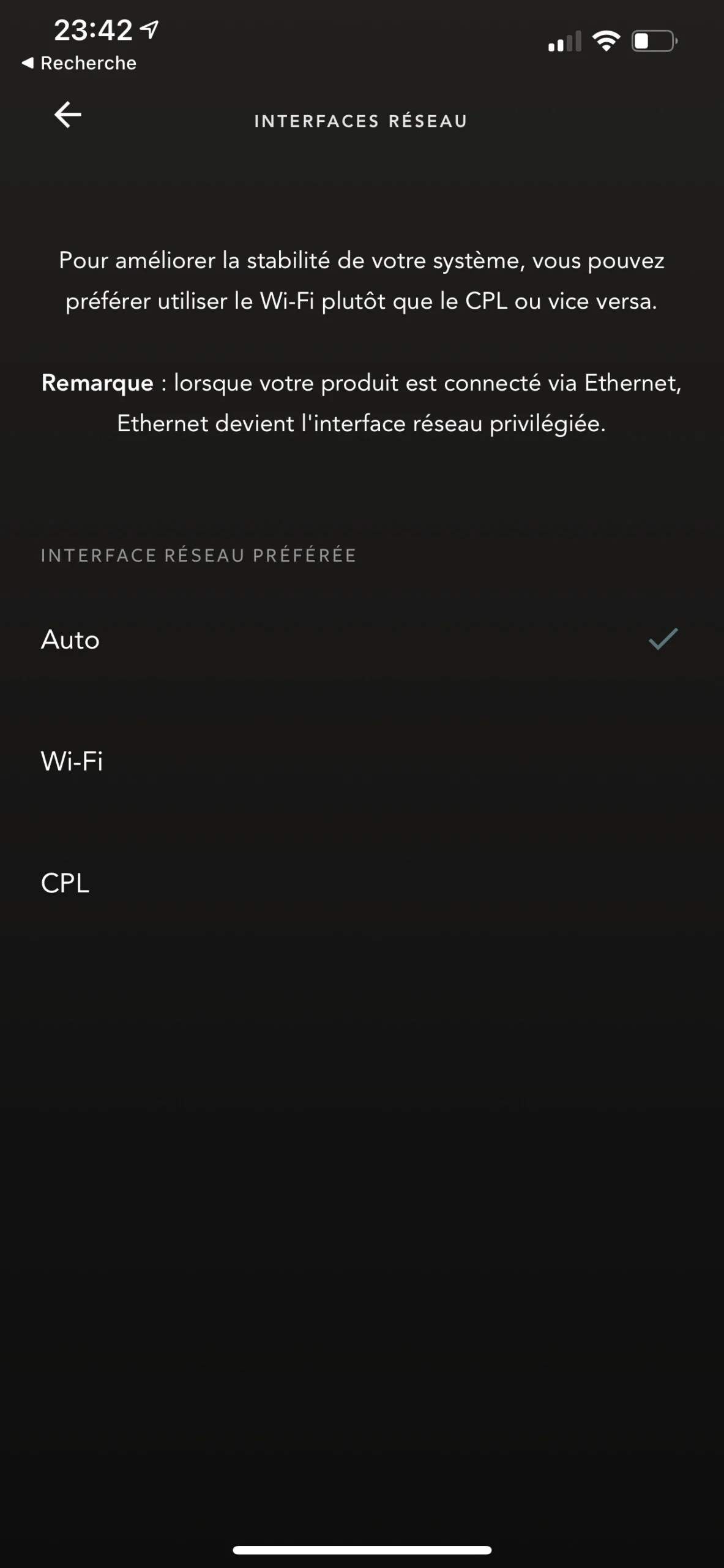 interface connexion Devialet app Phantom