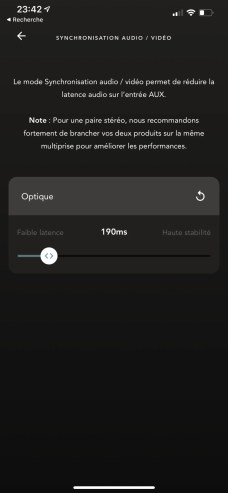 réglage latence phantom Devialet app