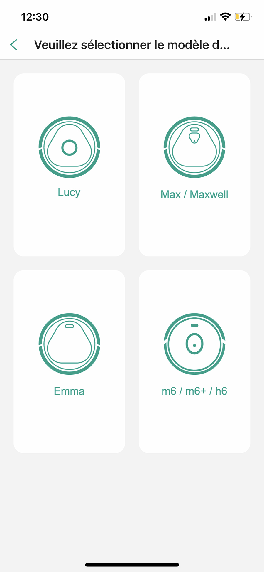 L'app vous demande d'identifier le robot que vous désirez installer // Source : Frandroid / Yazid Amer