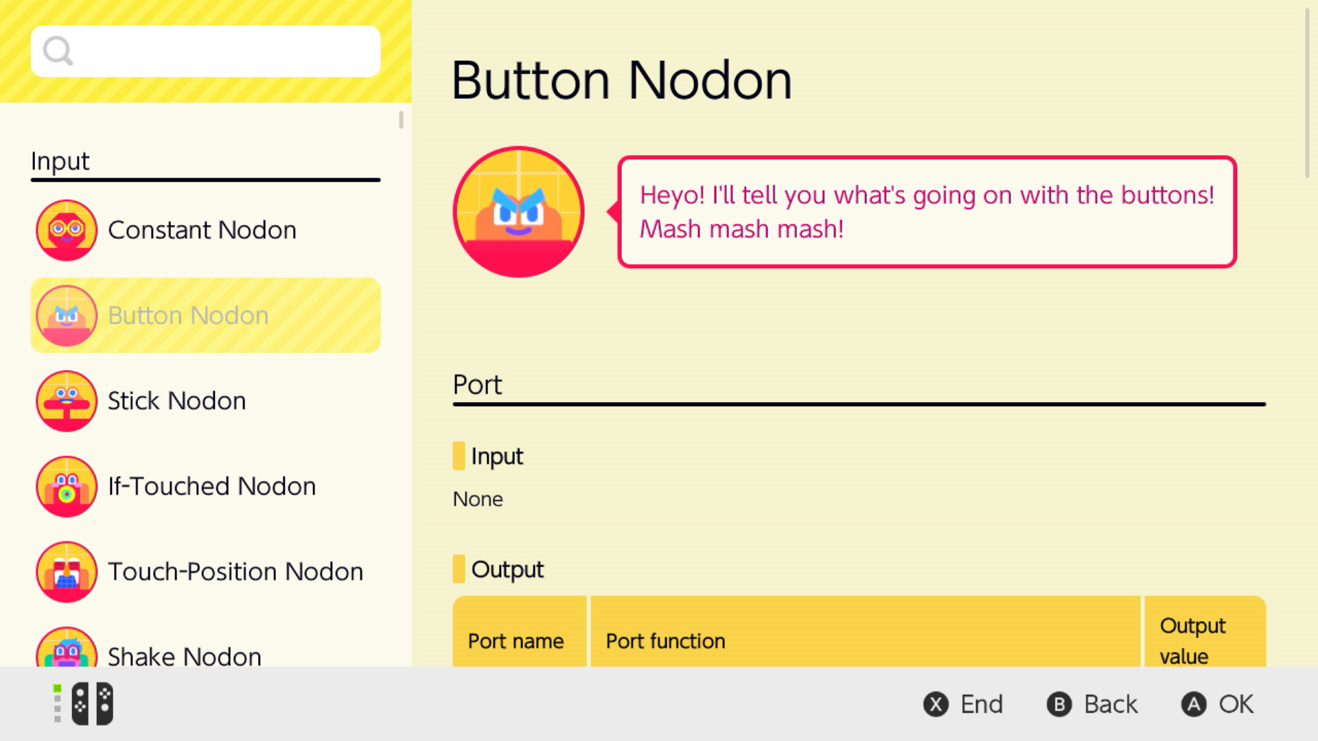 L'Atelier du jeu vidéo Nintendo nodon option bouton