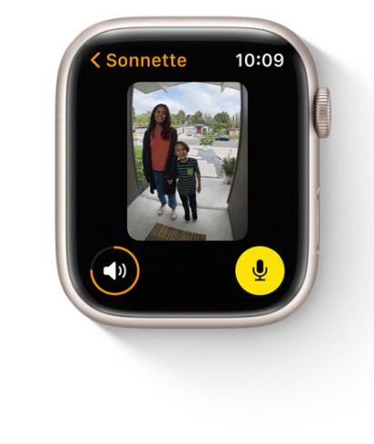 watchOS 8 permet de visualiser ses flux caméra // Source : Appl