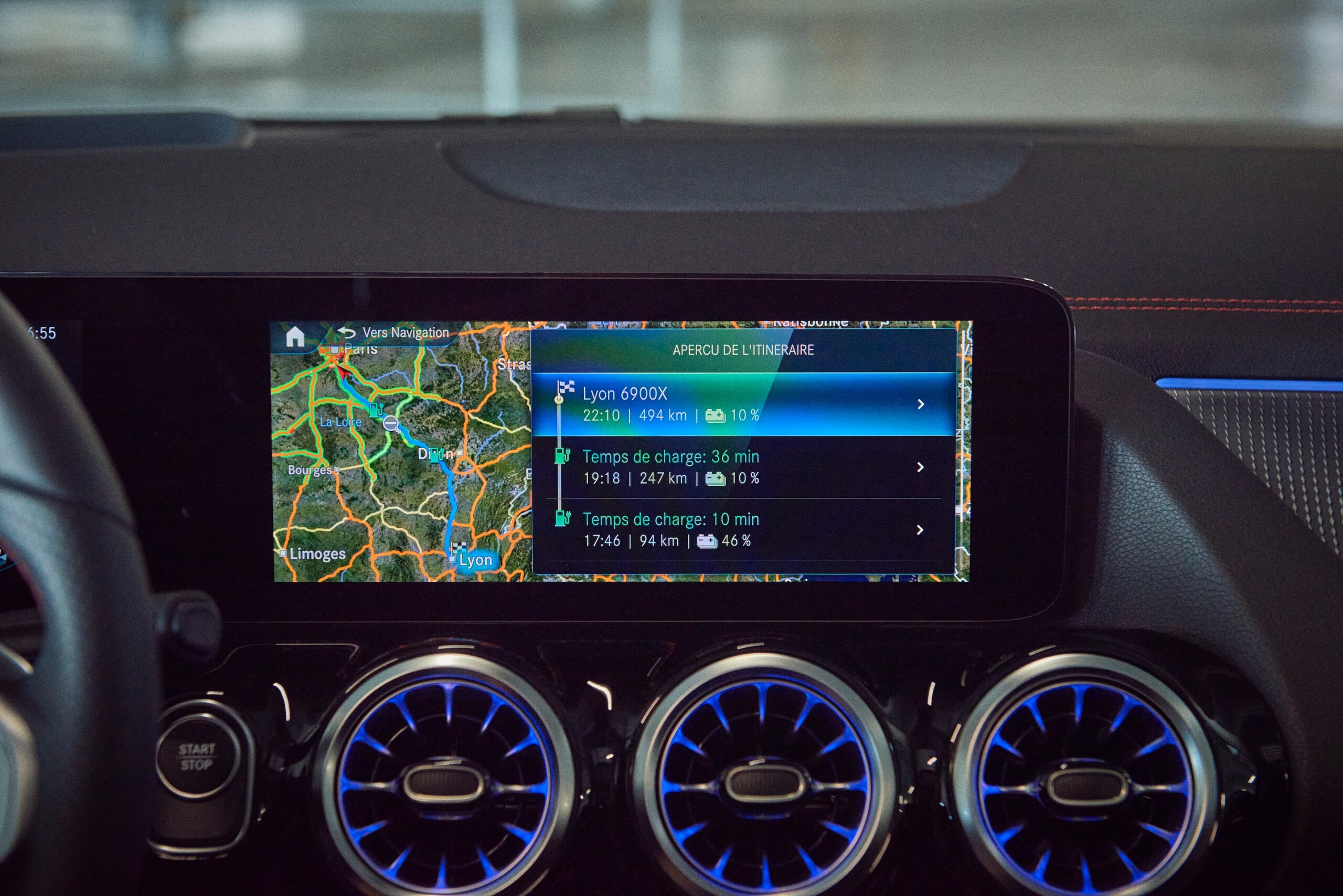 Interface du Mercedes EQA // Source : Florent-Sinan Brunel pour Frandroid