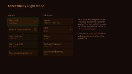 Le mode nuit arrive sur les consoles Xbox // Source : Xbox