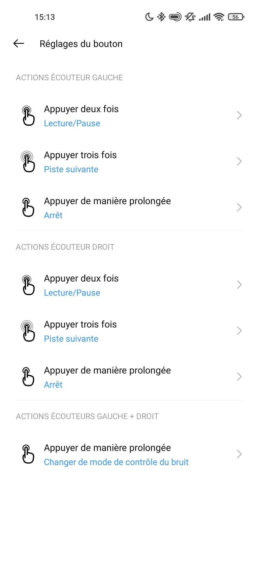 Les zones tactiles peuvent être reprogrammées.