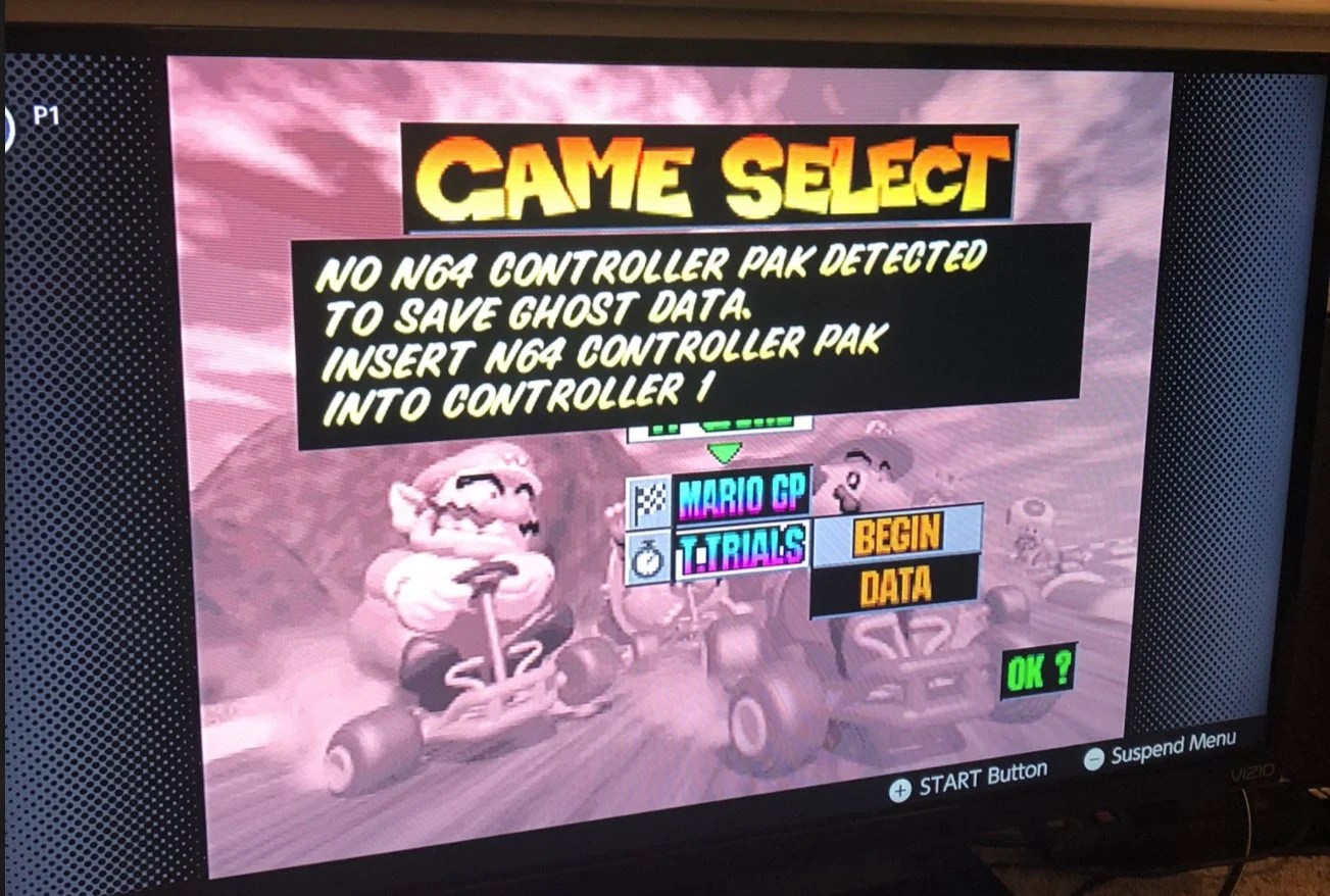 Impossible de sauvegarder un fantôme sur Mario Kart sans le « controller pak »