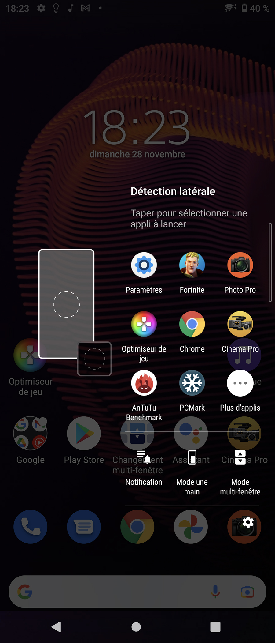 La barre latérale n'est pas la plus intuitive que nous ayons rencontrée // Source : Frandroid / Yazid Amer