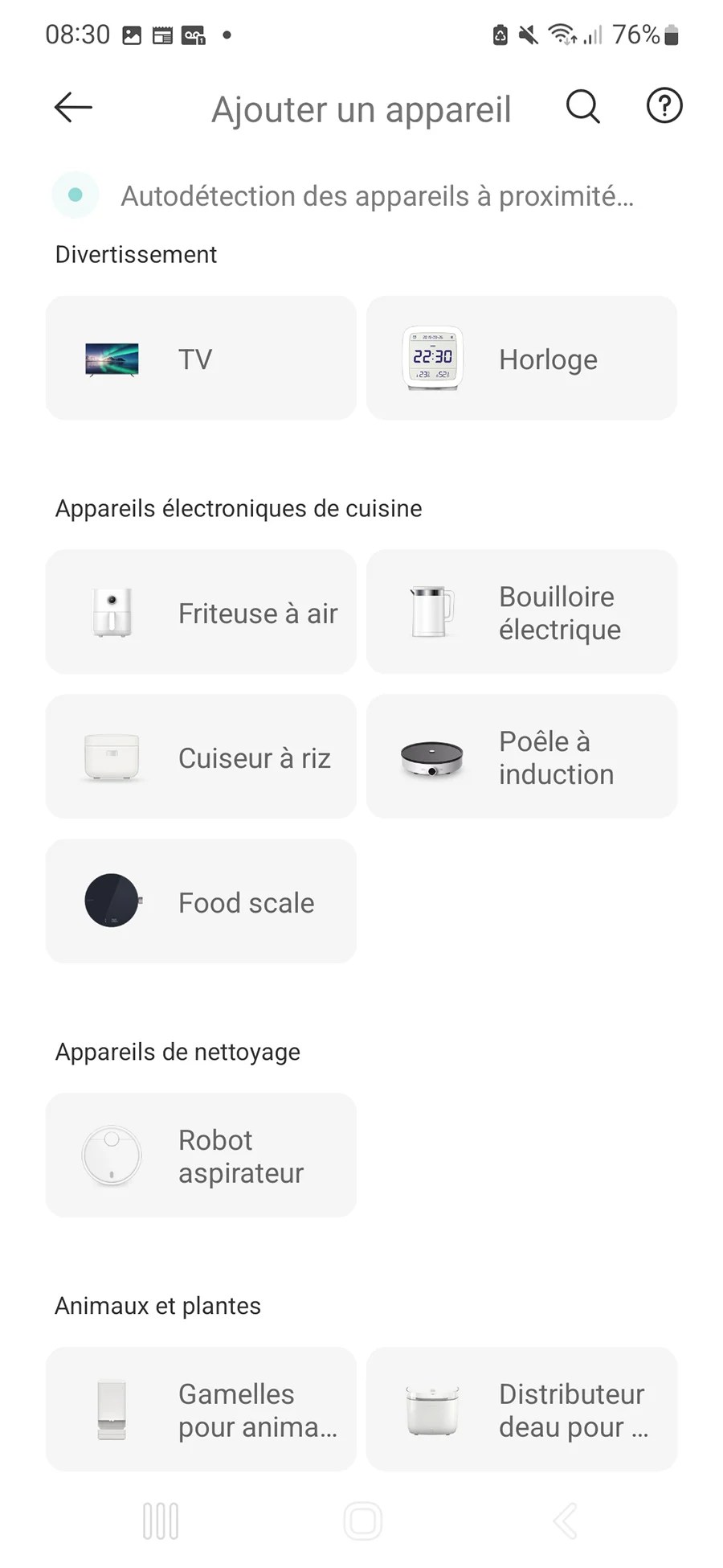 Avant d'ajouter le nouveau robot, il faut l'identifier dans la liste de produits dans l'app // Source : Yazid Amer - Frandroid