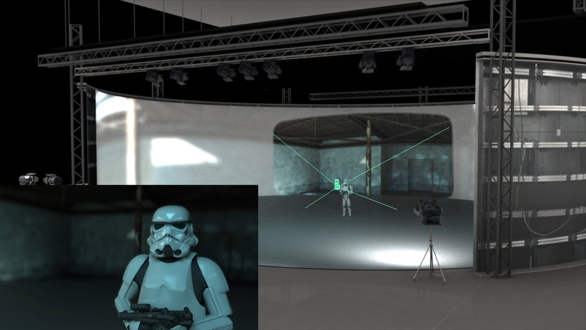 Le rendu à l'image de ce que la caméra de tracking filme en direct avec StageCraft // Source : Industrial Light & Magic