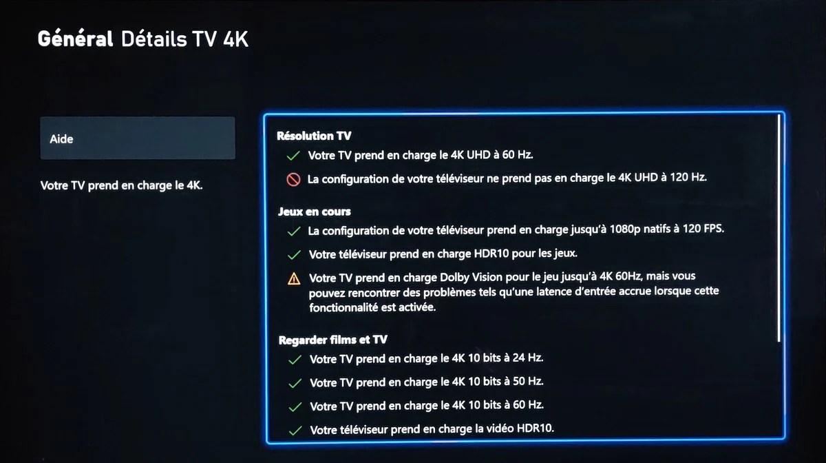 Les capacités du téléviseur.