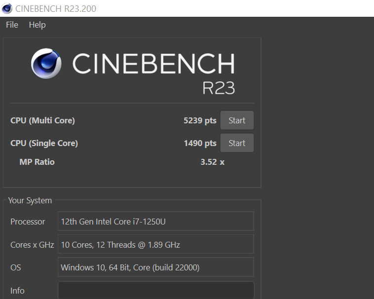 Asus Zenbook Fold Cinebench