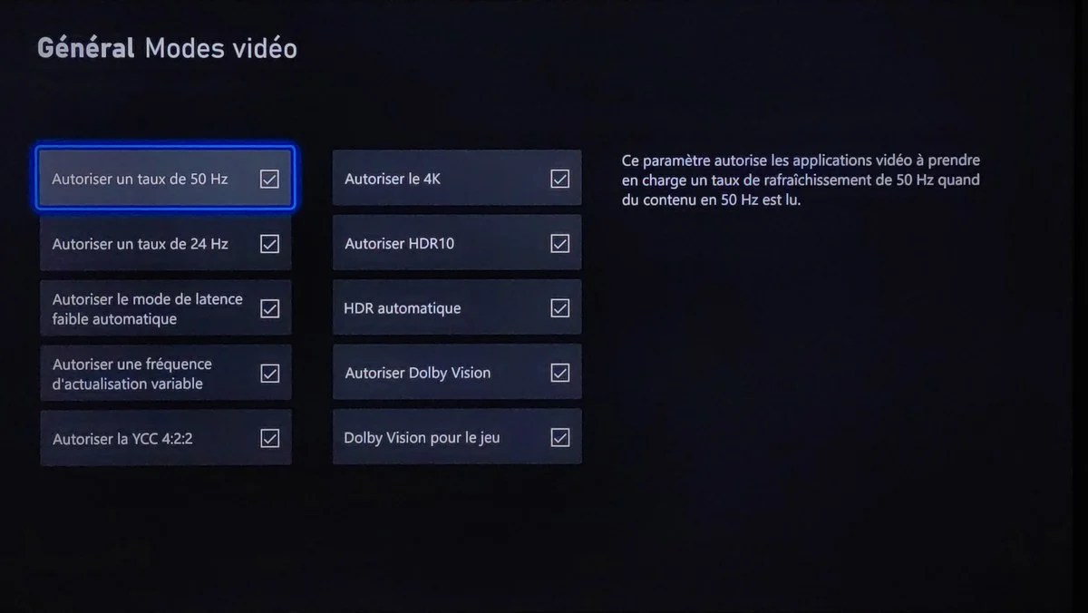 VRR et ALLM activé et Dolby Vision supporté.