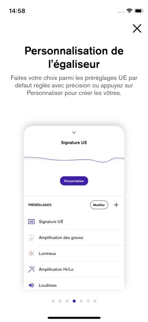 Plusieurs profils d'égalisation sont proposés.
