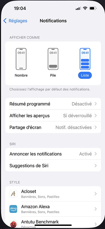Comment rendre plus discret l’affichage des notifications sous iOS 16 02