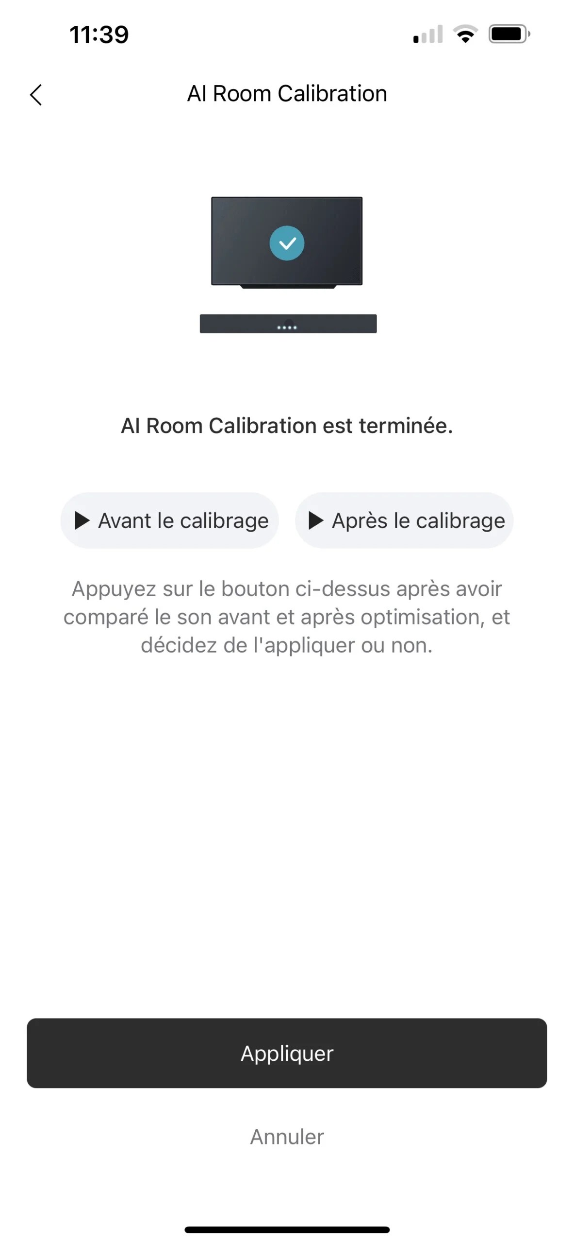 La calibration ne prend qu'une minute.