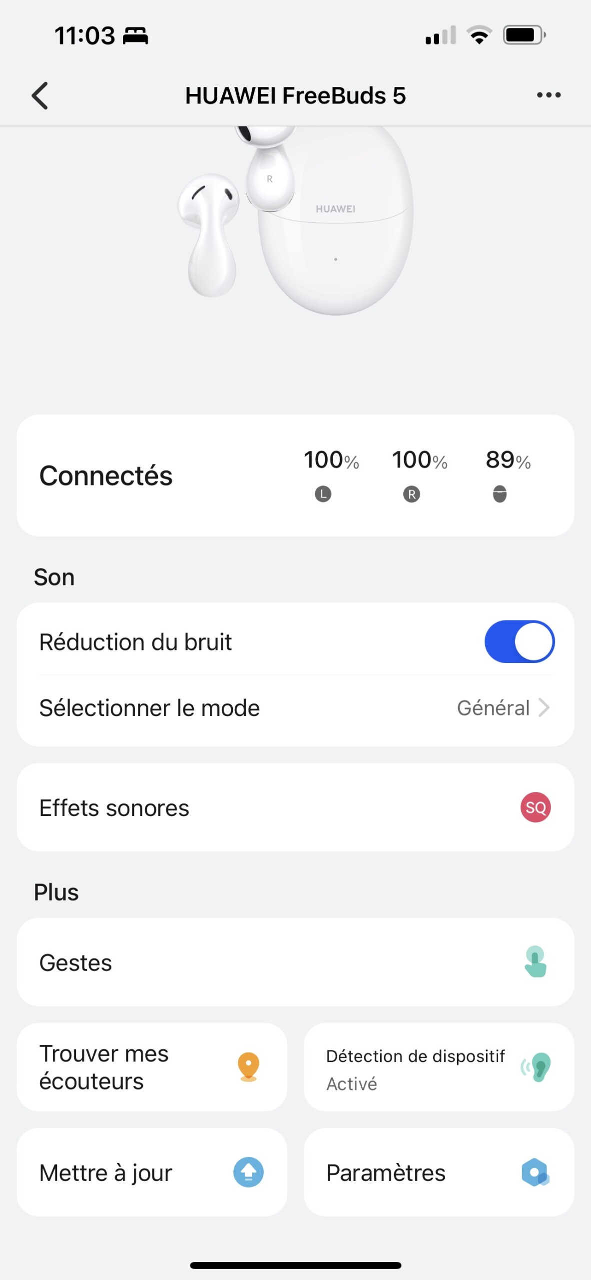 La page principale de l'app Huawei AI Life