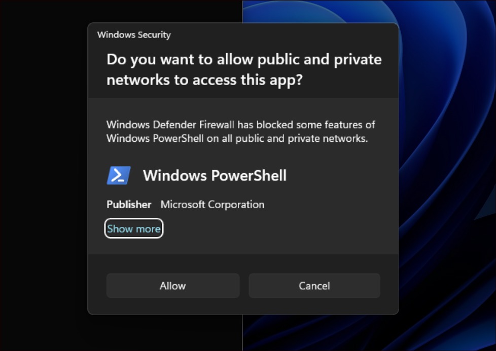 La nouvelle notification du pare-feu Windows // Source : Microsoft