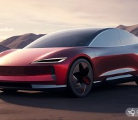 Rendu 3D d'une Tesla Model 2, réalisé par IA