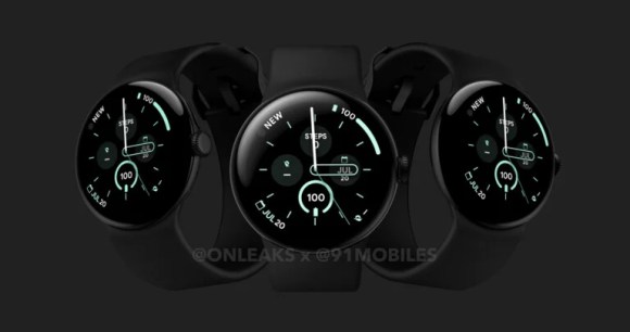 La Google Pixel Watch 3 // Source : OnLeaks et 91Mobiles