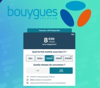 Forfait Bouygues Telecom  100 Go 5G à 8,99€mois