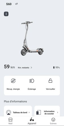 Test Navee S60 appli accueil