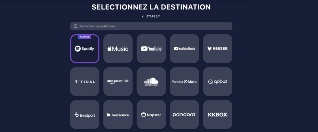 Transfert de playlist Spotify vers Youtube Music