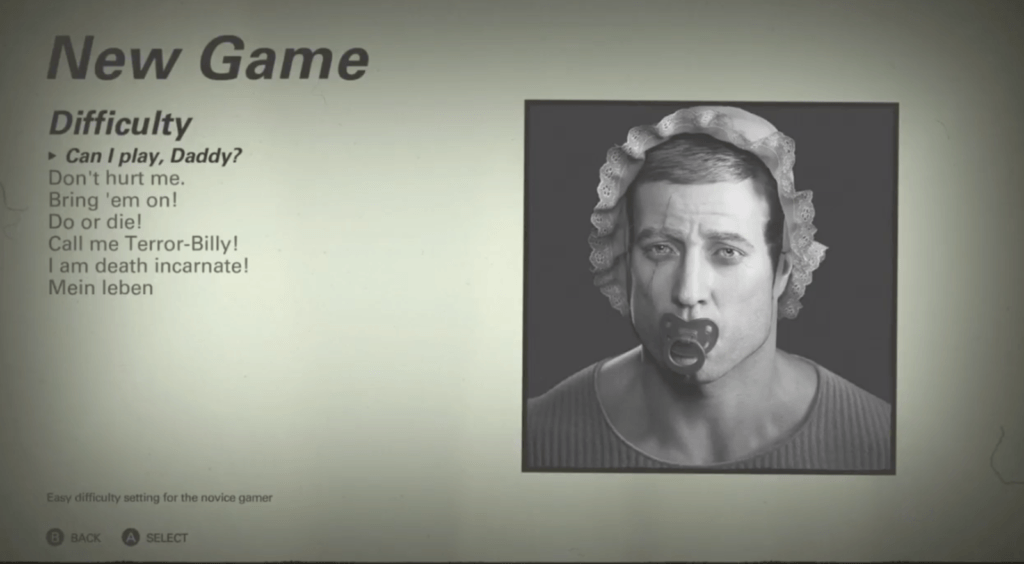 Les modes de difficulté de Wolfenstein 2: The New Colossus // Source : Kotaku