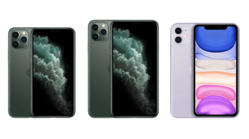 Les 3 iPhone de 2019 // Source : Apple