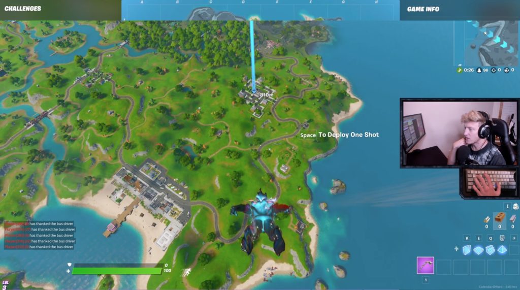 Les débuts sur Fortnite, chapitre 2, saison 1 // Source : Twitch/tfue