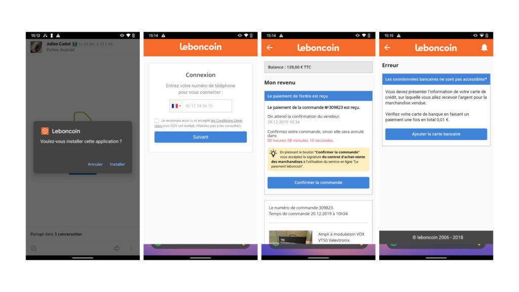 La deuxième étape dans une fausse app // Source : Numerama