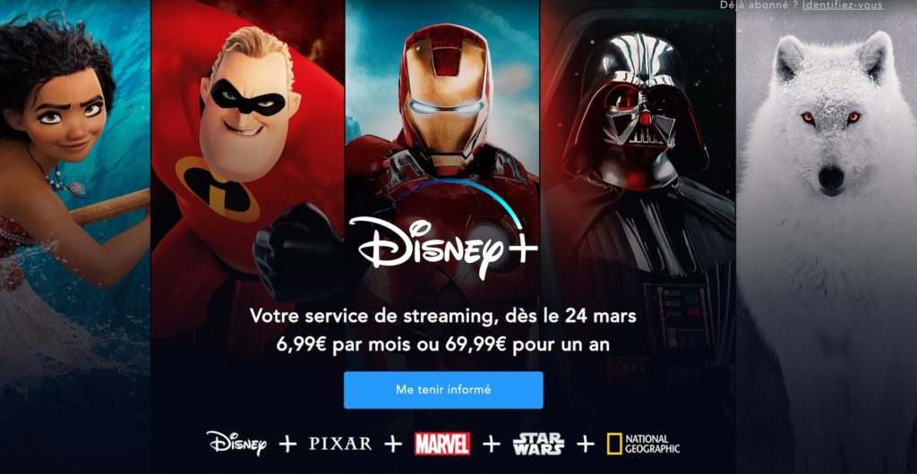 La page d'accueil de Disney+ // Source : Disney+